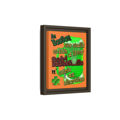 celtics logo - framed canvas art (crusta)