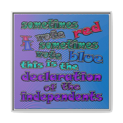 declaration of the independents - framed canvas art (light blue-purple wave)