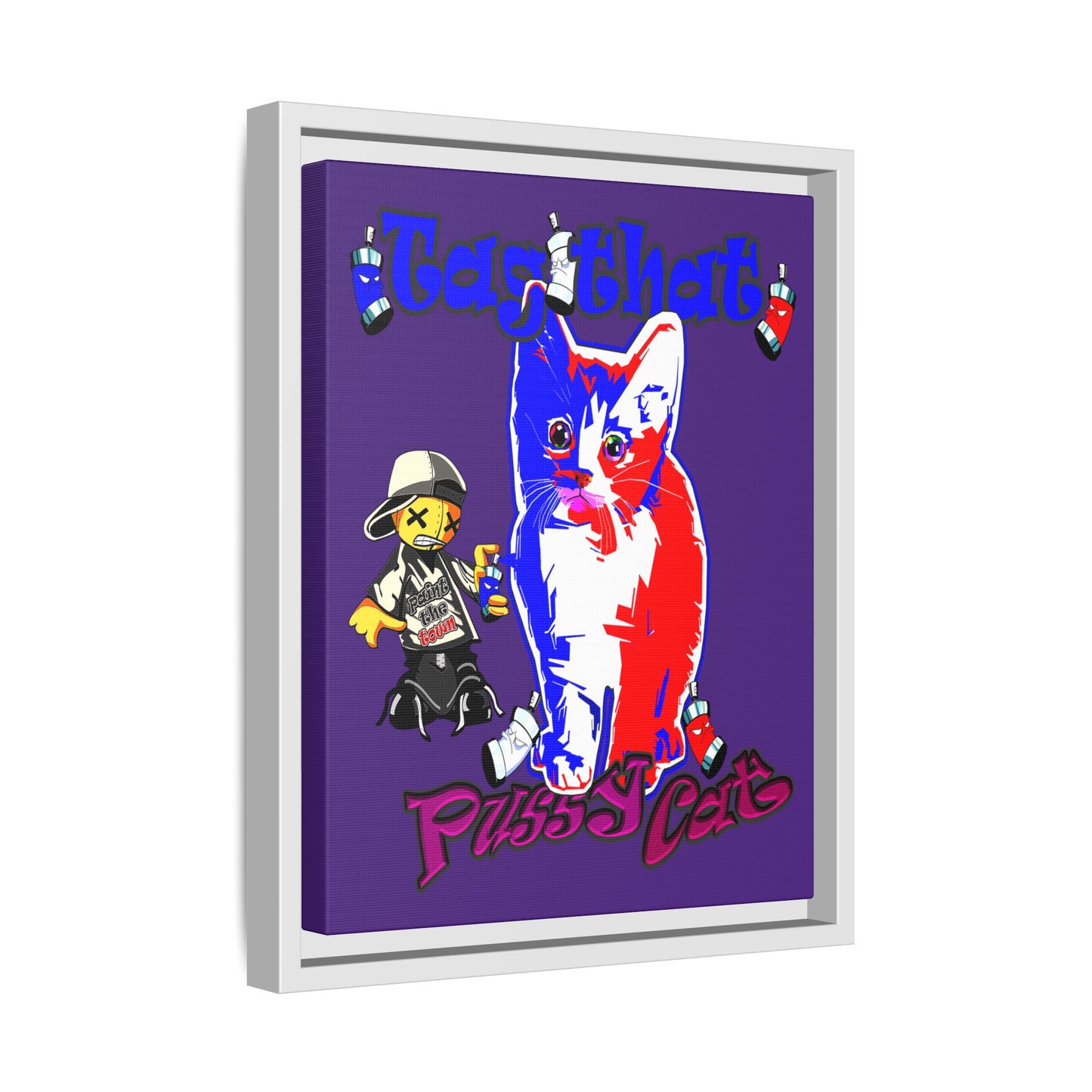 tag that - framed canvas art (purple)