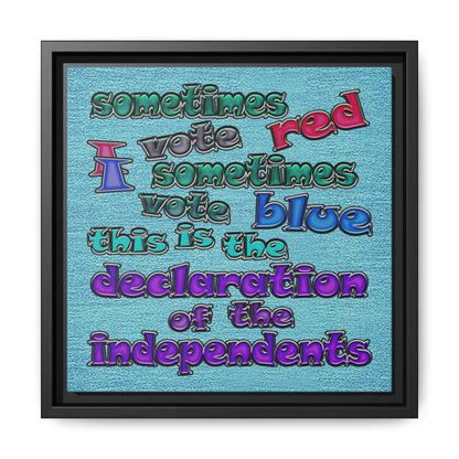 declaration of the independents - framed canvas art (faded blue)