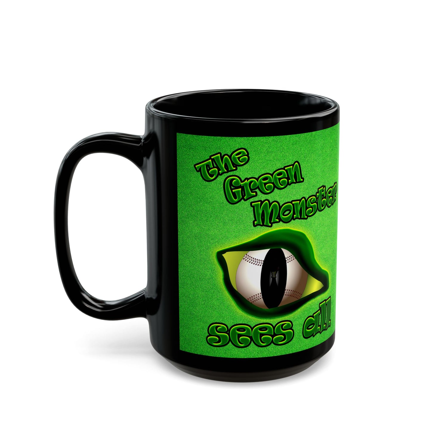 green monster - Black Mug (green turf)