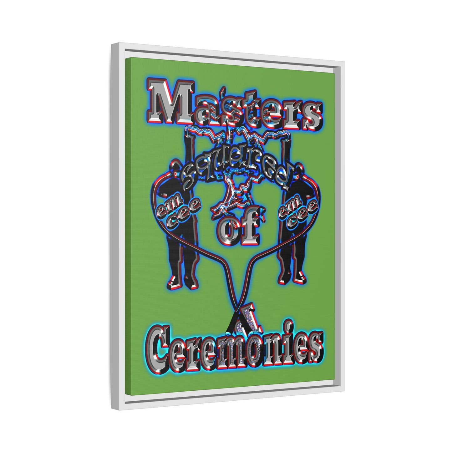em cee squared - framed canvas art (green)