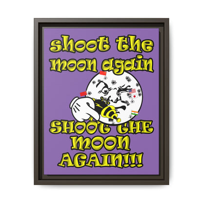 shoot the moon again - framed canvas art (light purple)