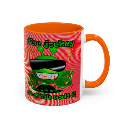 disc jockey - Accent Mug (yellow-orange wave)