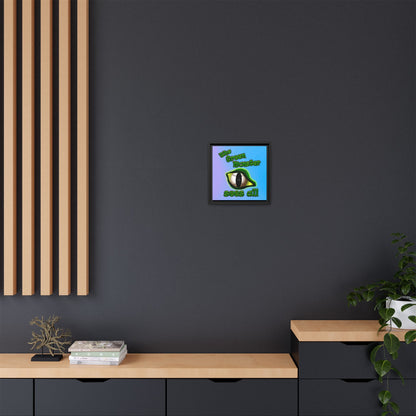 green monster - framed canvas art (light blue-purple wave)