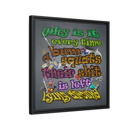 the bum's shit - framed canvas art (grey-light grey)
