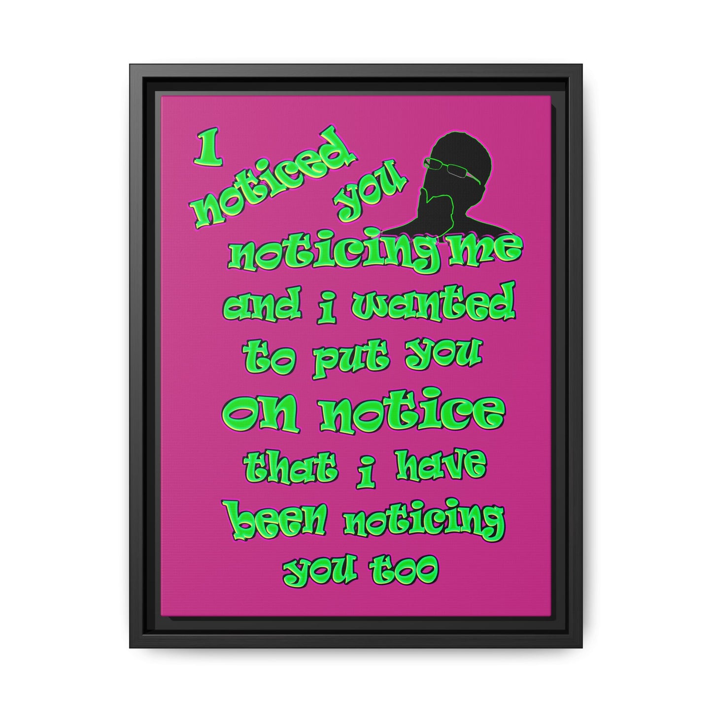 noticed you noticing - framed canvas art (pink)