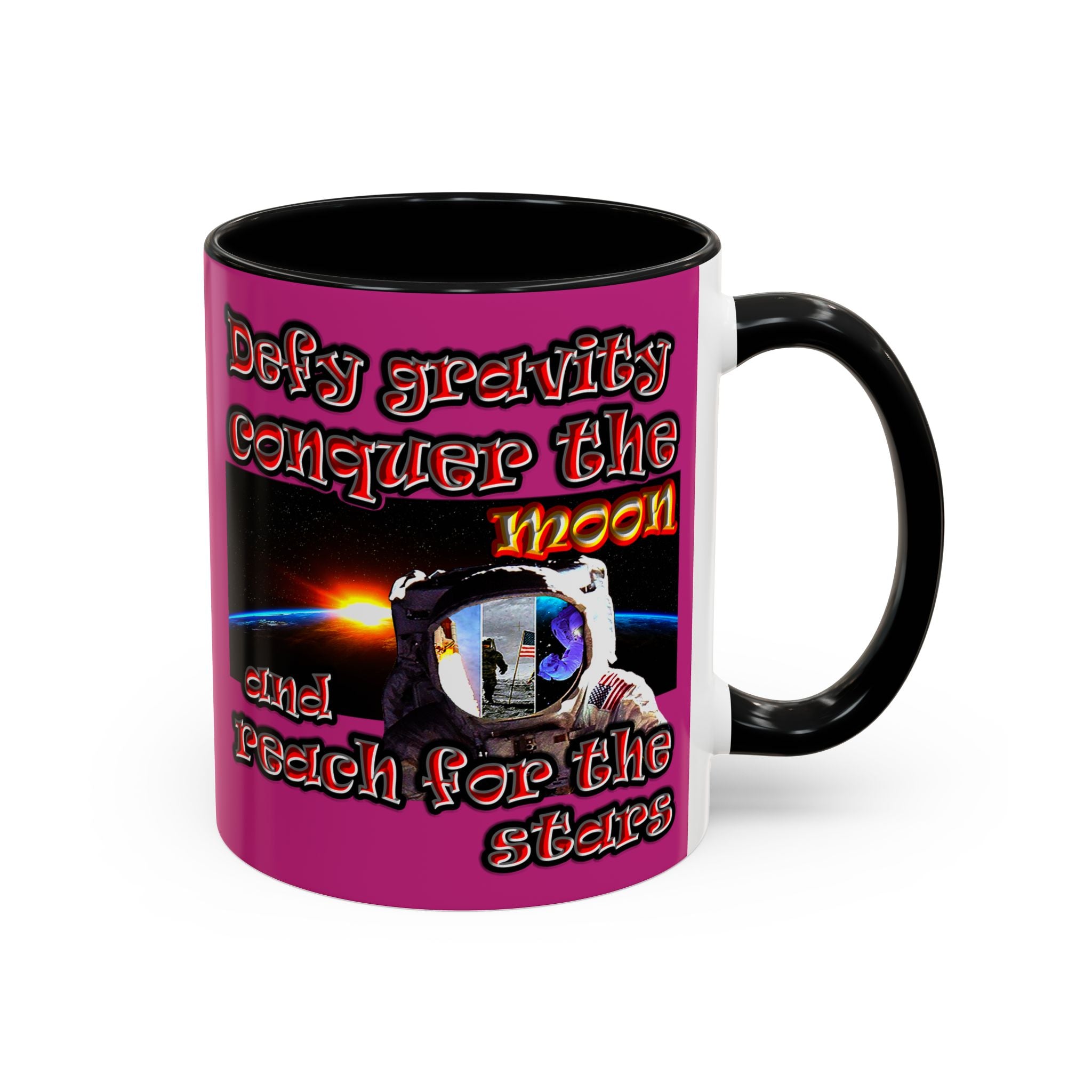 defy conquer reach - Accent Mug (pink)