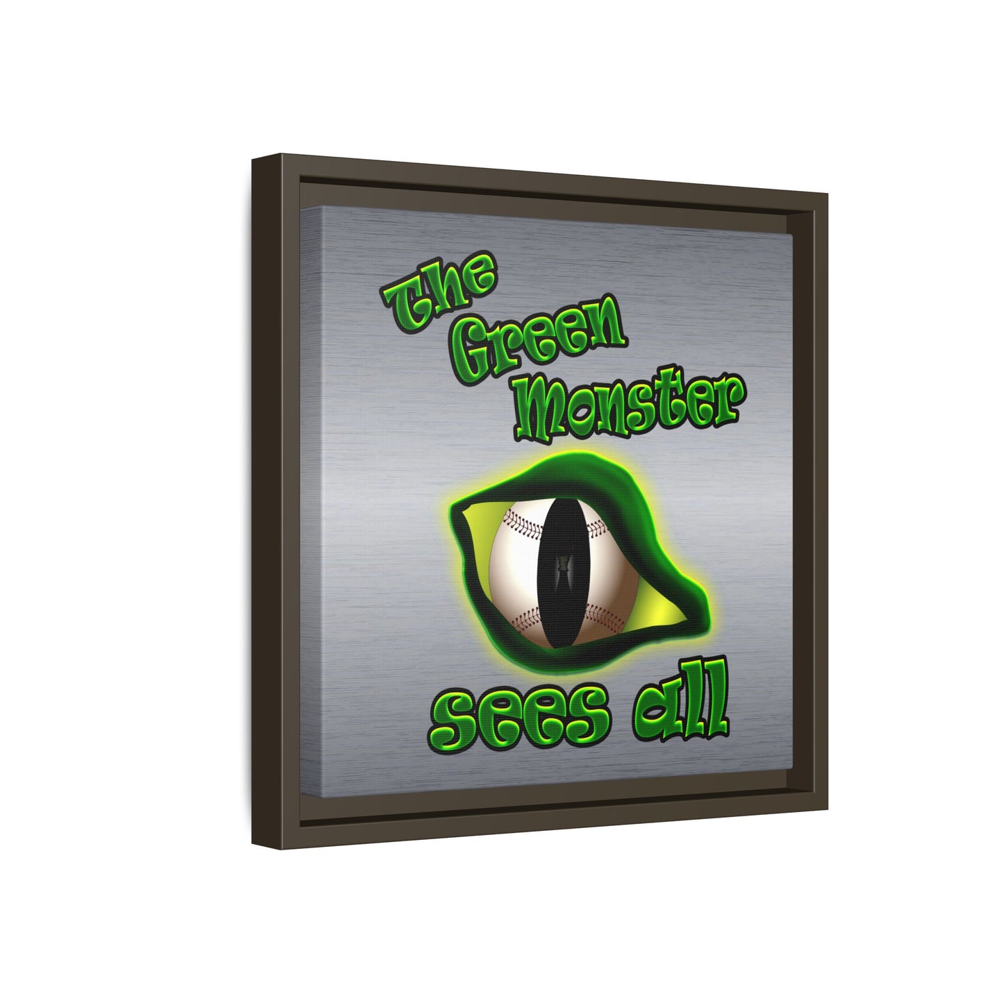 green monster - framed canvas art (brushed nickel)