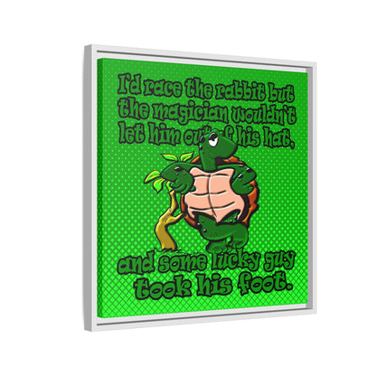 turtle race - framed canvas art (logo green)