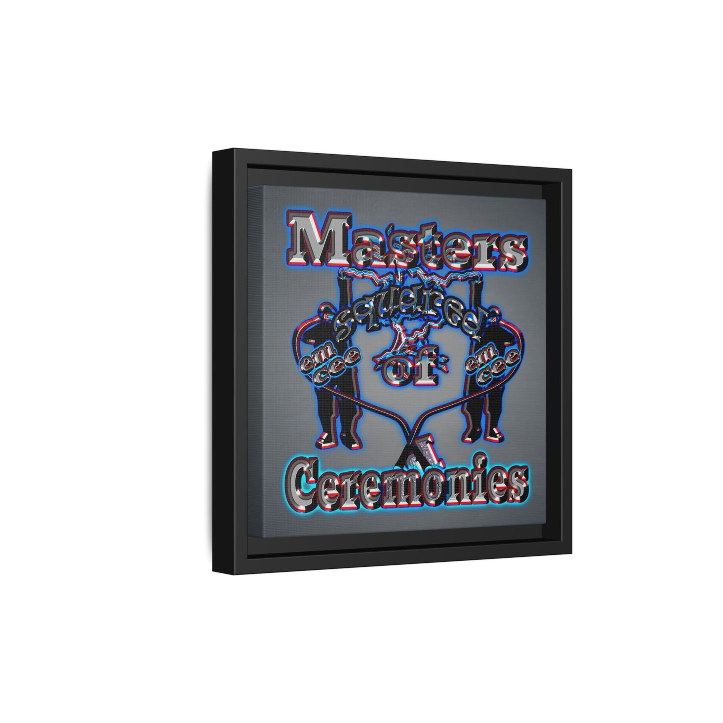 em cee squared - framed canvas art (grey-light grey)