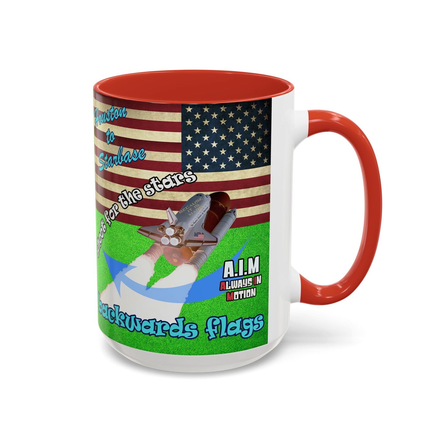 shoot for the stars - Accent Mug (green turf)