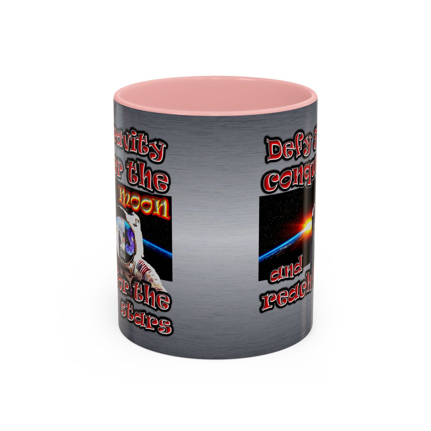 defy conquer reach - Accent Mug (brushed nickel)