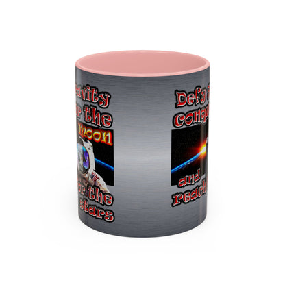 defy conquer reach - Accent Mug (brushed nickel)