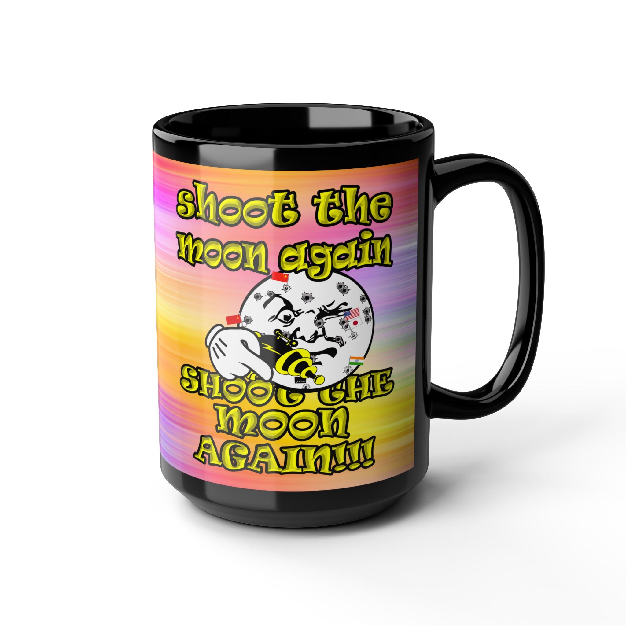 shoot the moon again - Black Mug (color blur)