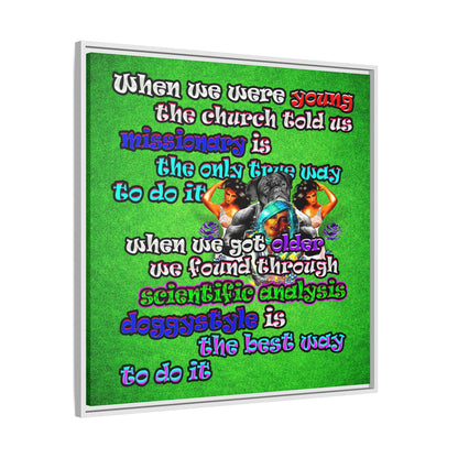 doggystyle - framed canvas art (green turf)