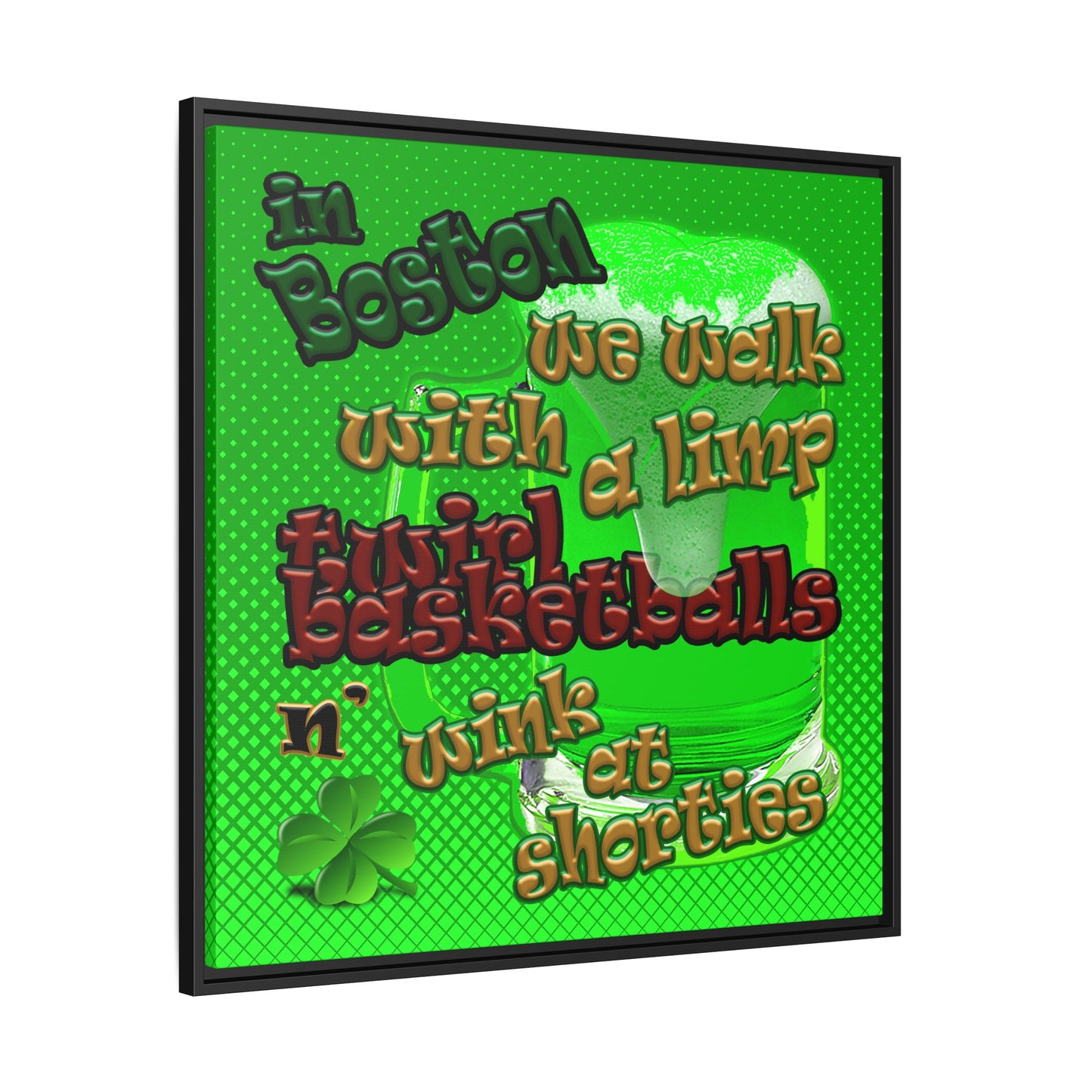 celtics logo - framed canvas art (logo green)