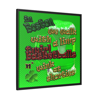 celtics logo - framed canvas art (logo green)