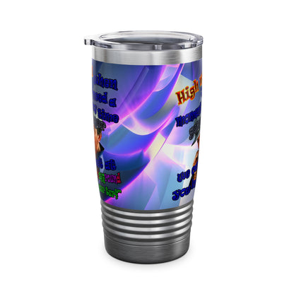 high noon - Ringneck Tumbler, 20oz (grey-pink wave)
