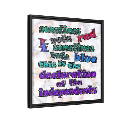 declaration of the independents - framed canvas art (white marble)