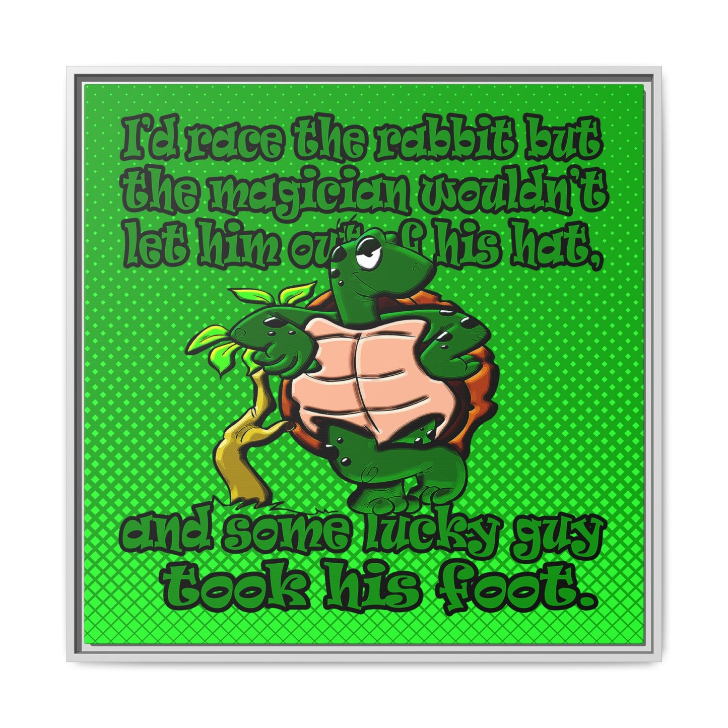 turtle race - framed canvas art (logo green)