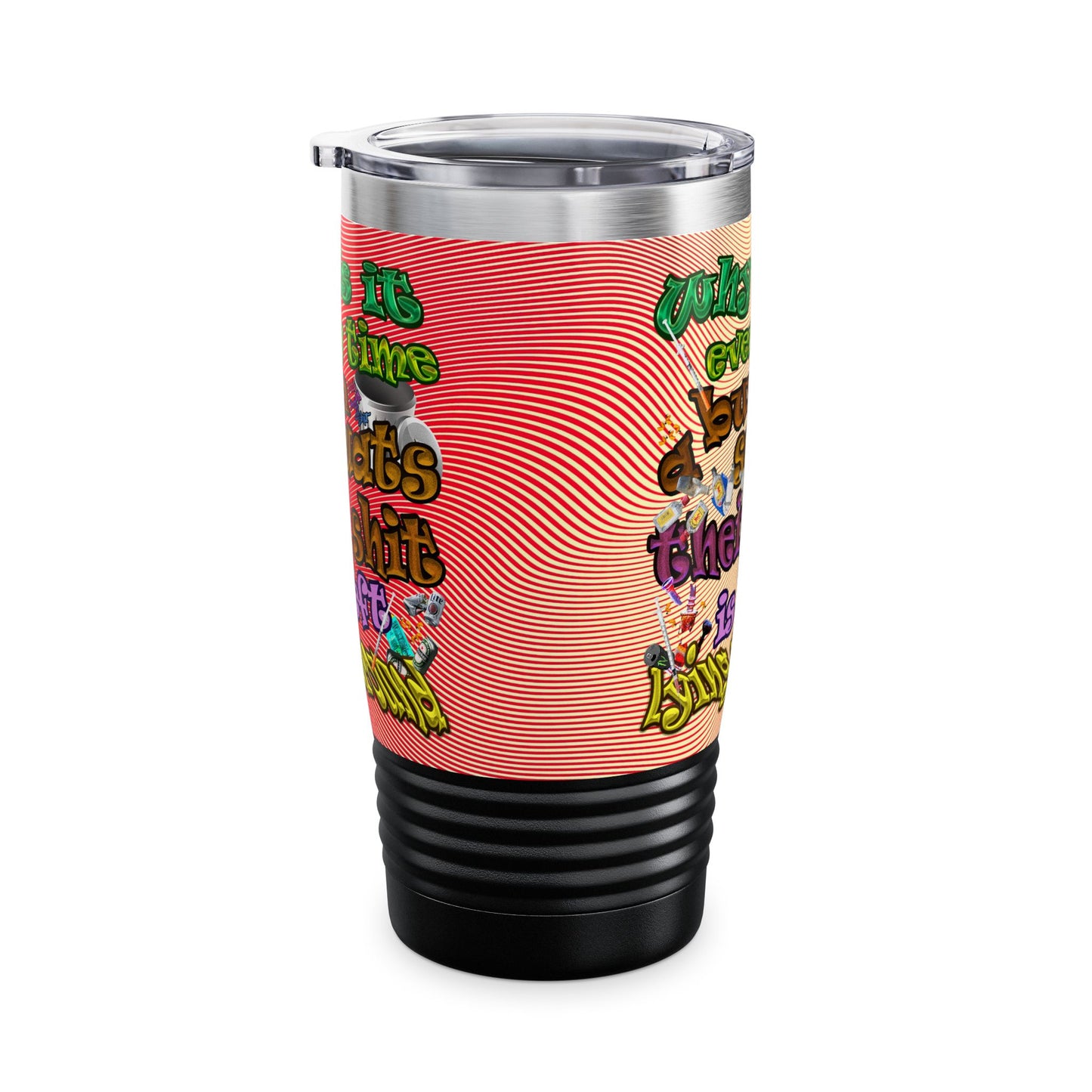 the bum's shit - Ringneck Tumbler, 20oz (yellow-orange wave)