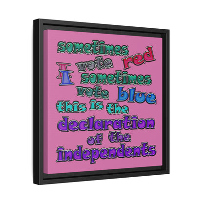 declaration of the independents - framed canvas art (light pink)