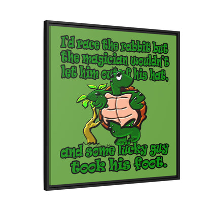turtle race - framed canvas art (green)