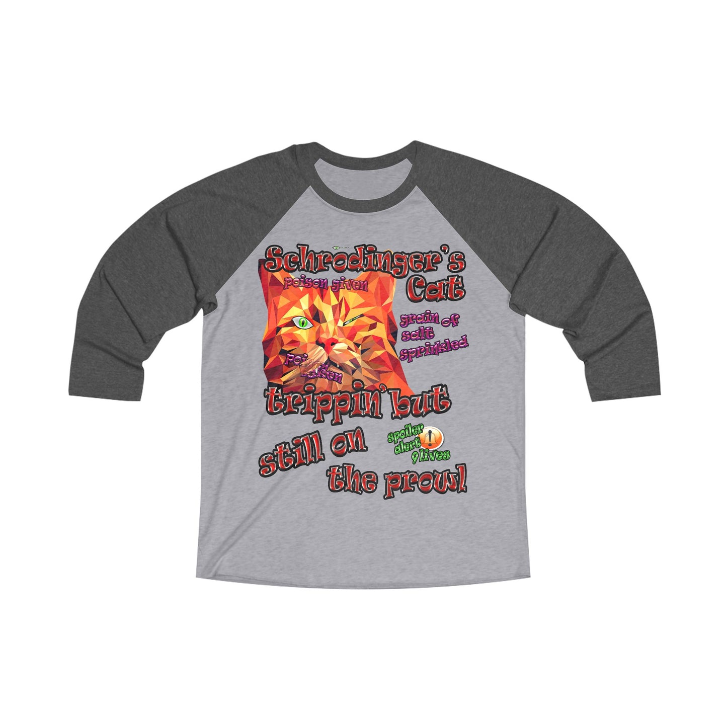 schrodinger's cat - Unisex Tri-Blend 3\4 Raglan Tee