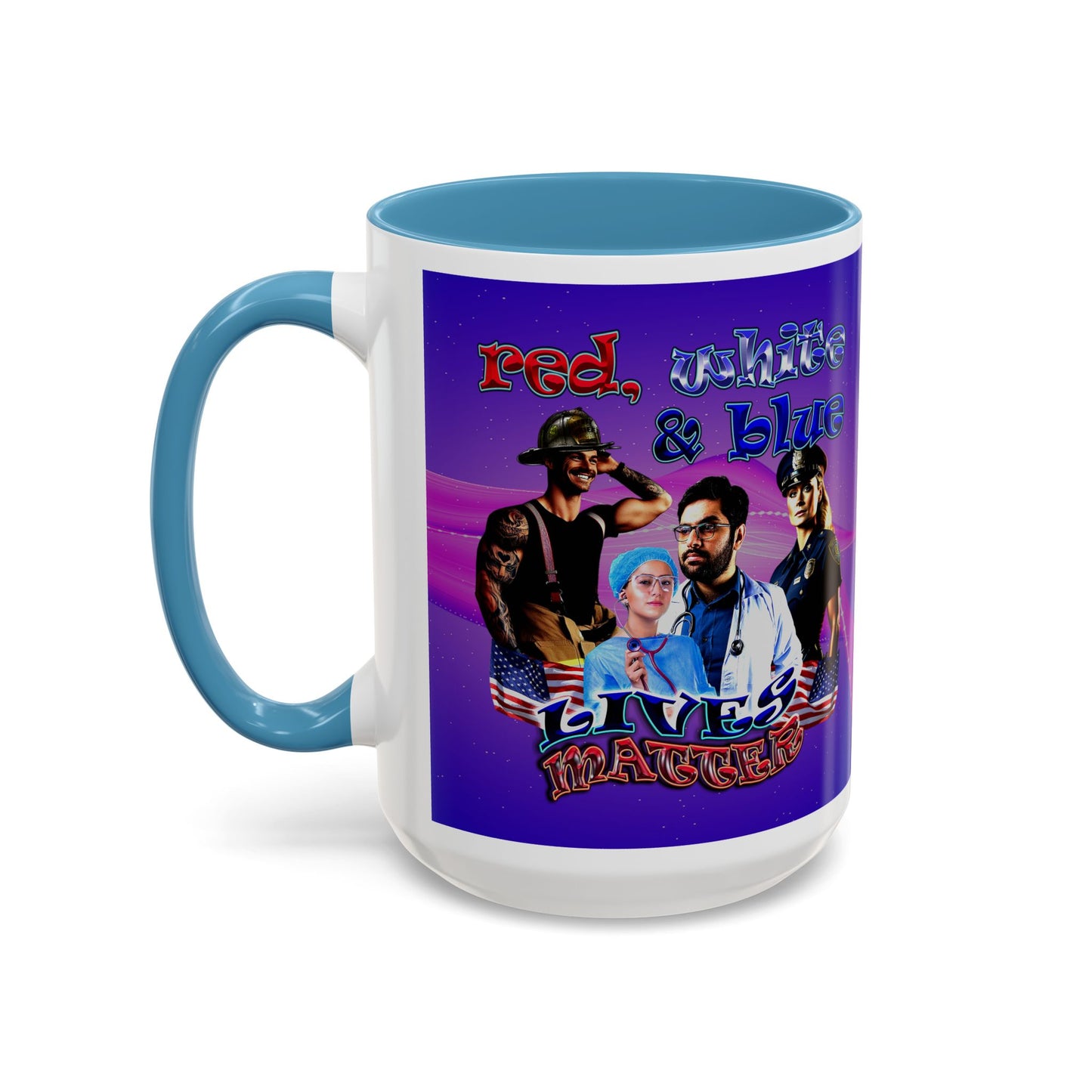 rw&b lives matter - Accent Mug (purple-pink wave)