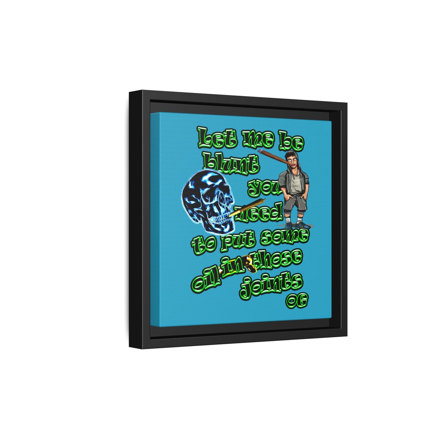 og - framed canvas art (turquoise)