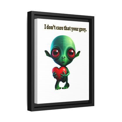 I don't care that your grey - framed canvas art (white)