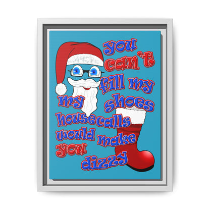 santa's shoes - framed canvas art (turquoise)
