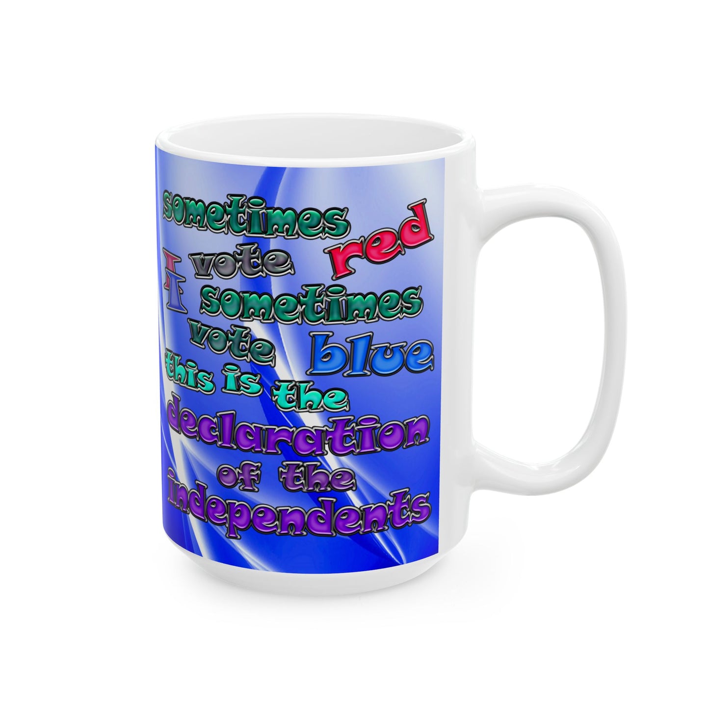 declaration of the independents - White Mug (blue-white wave)