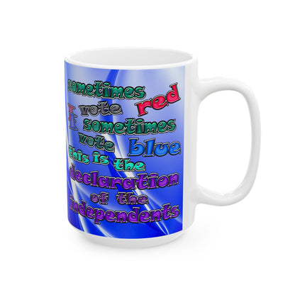 declaration of the independents - White Mug (blue-white wave)