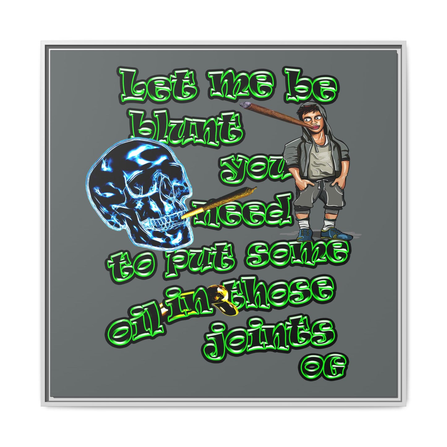 og - framed canvas art (dark grey)