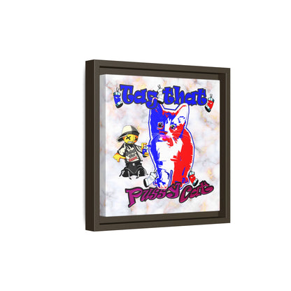 tag that - framed canvas art (white marble)