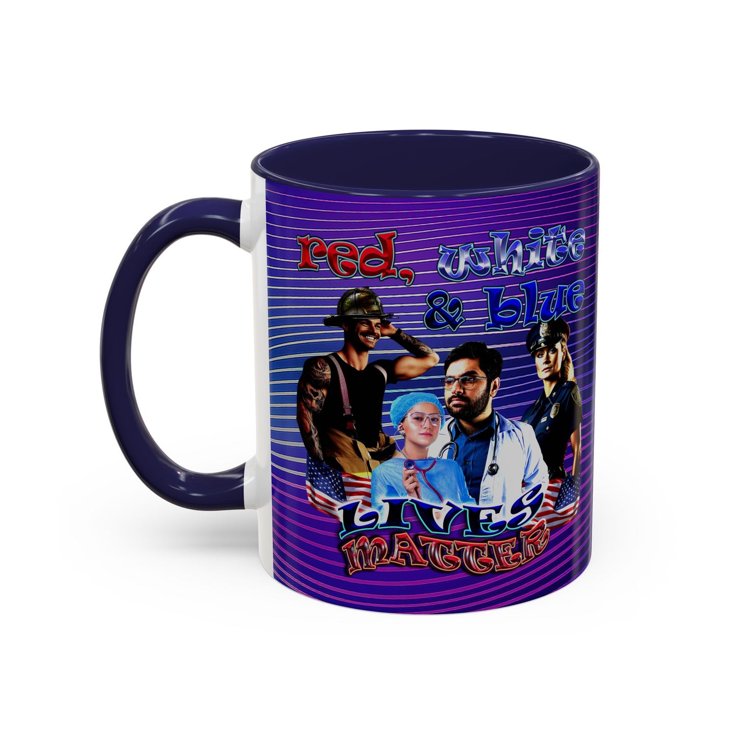 rw&b lives matter - Accent Mug (purple wave)