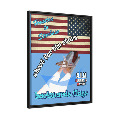shoot for the stars - framed canvas art (light blue)