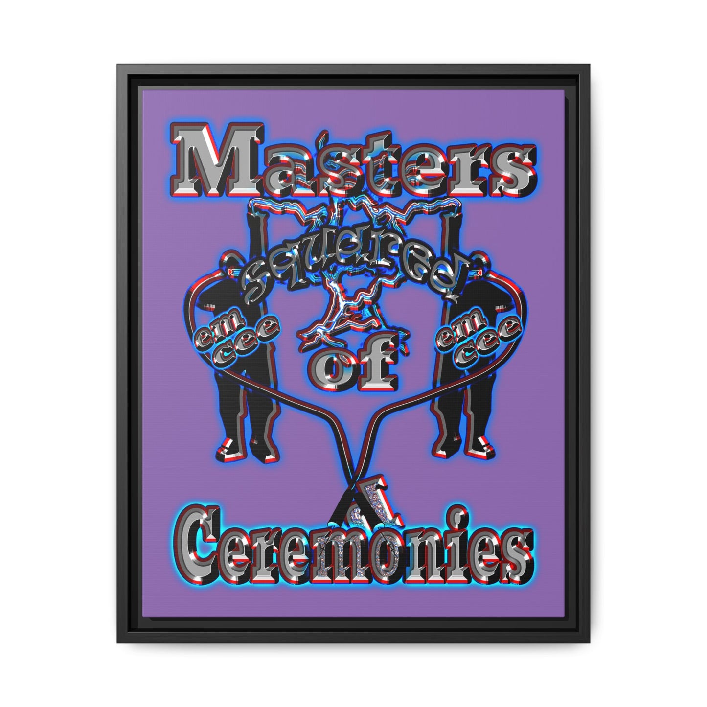 em cee squared - framed canvas art (light purple)