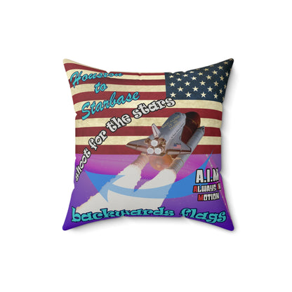 shoot for the stars - Faux Suede Square Pillow - (purple-pink wave)