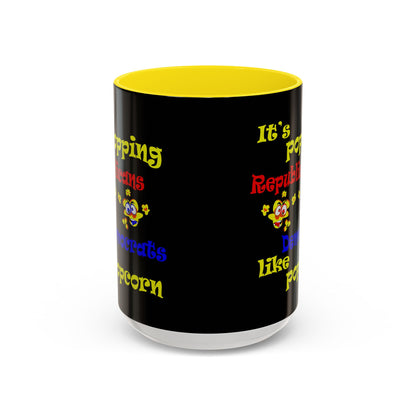 popping like popcorn - Accent Mug (black)
