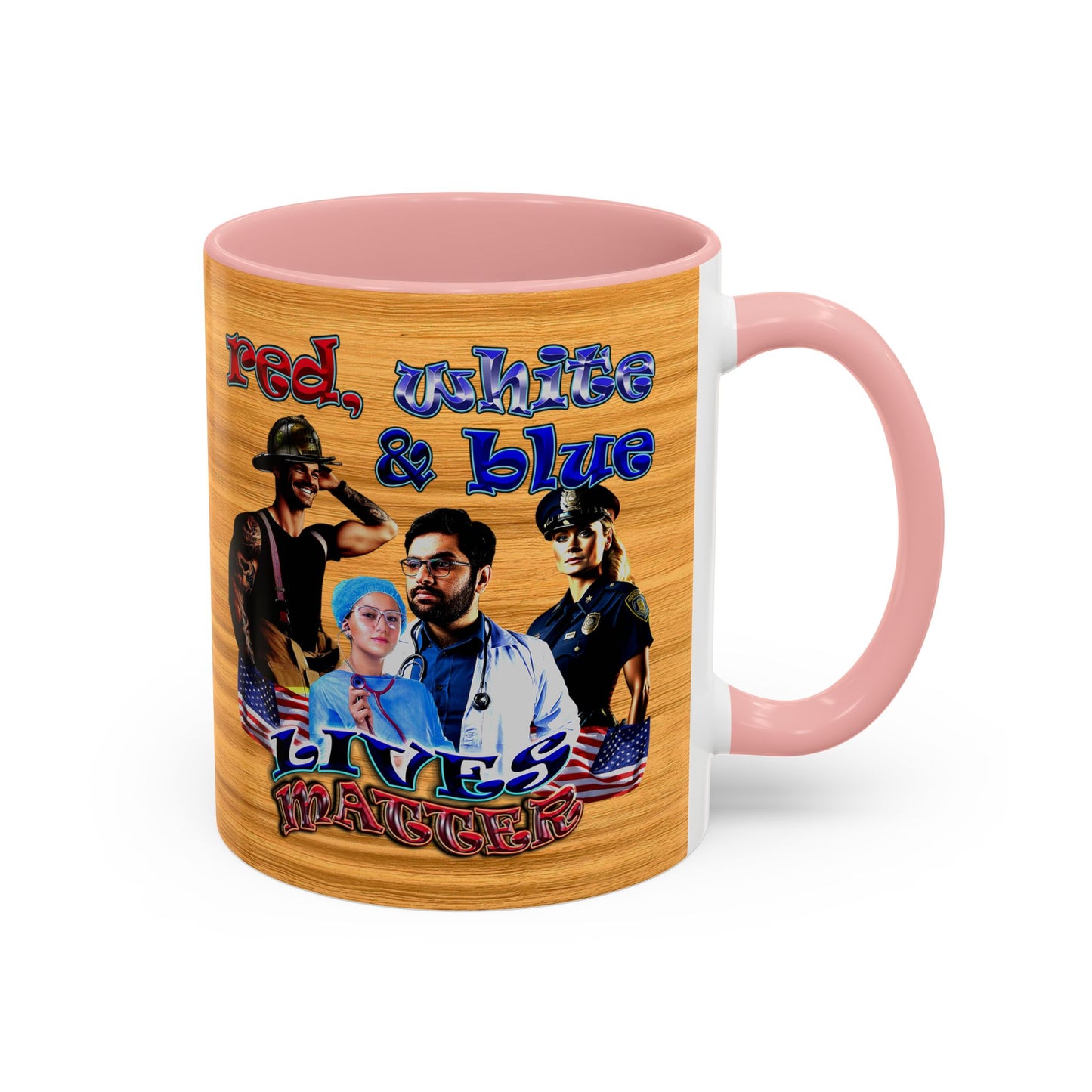 rw&b lives matter - Accent Mug (butterscotch wood finish)