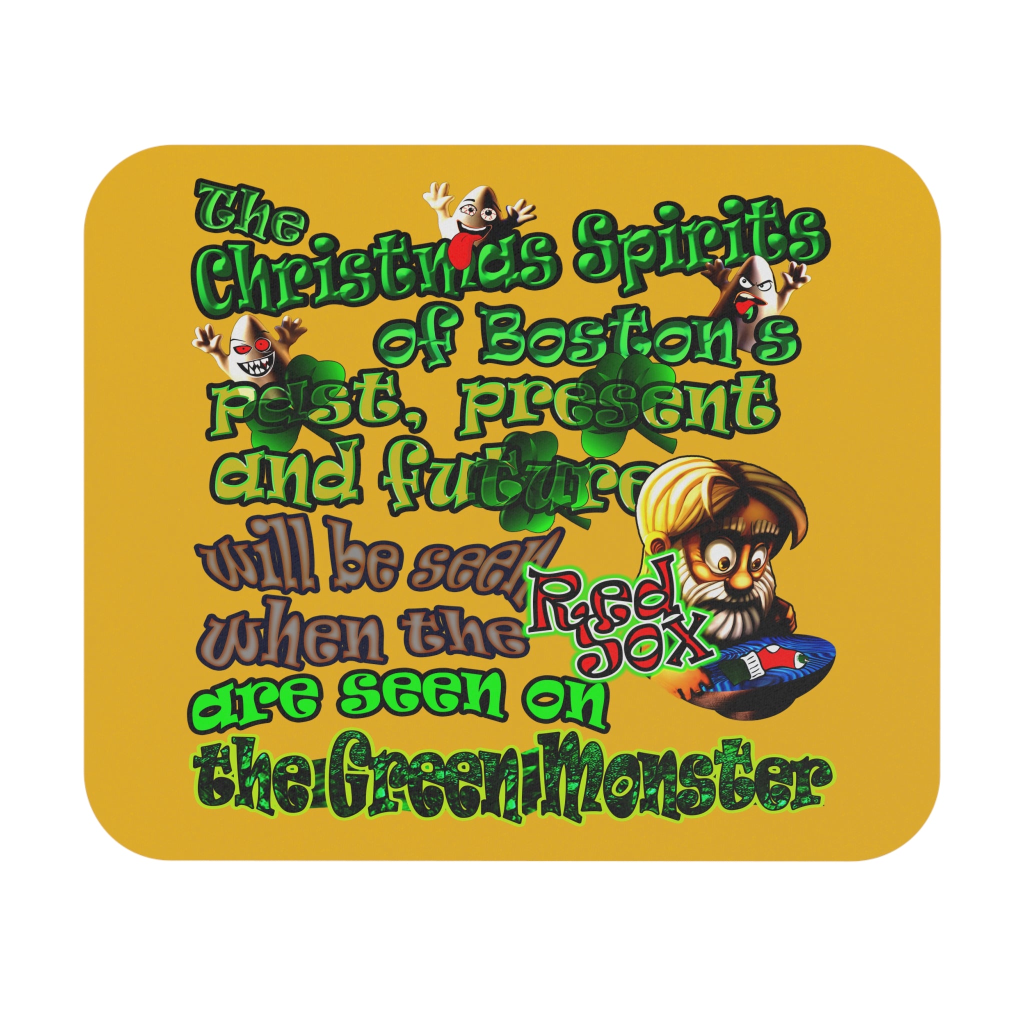 christmas spirits of boston - Mouse Pad (Rectangle) (yellow)