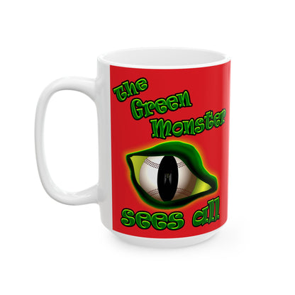 green monster - White Mug (red)