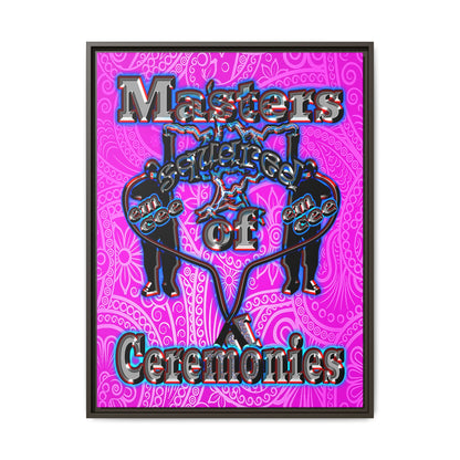 em cee squared - framed canvas art (pink swirl)