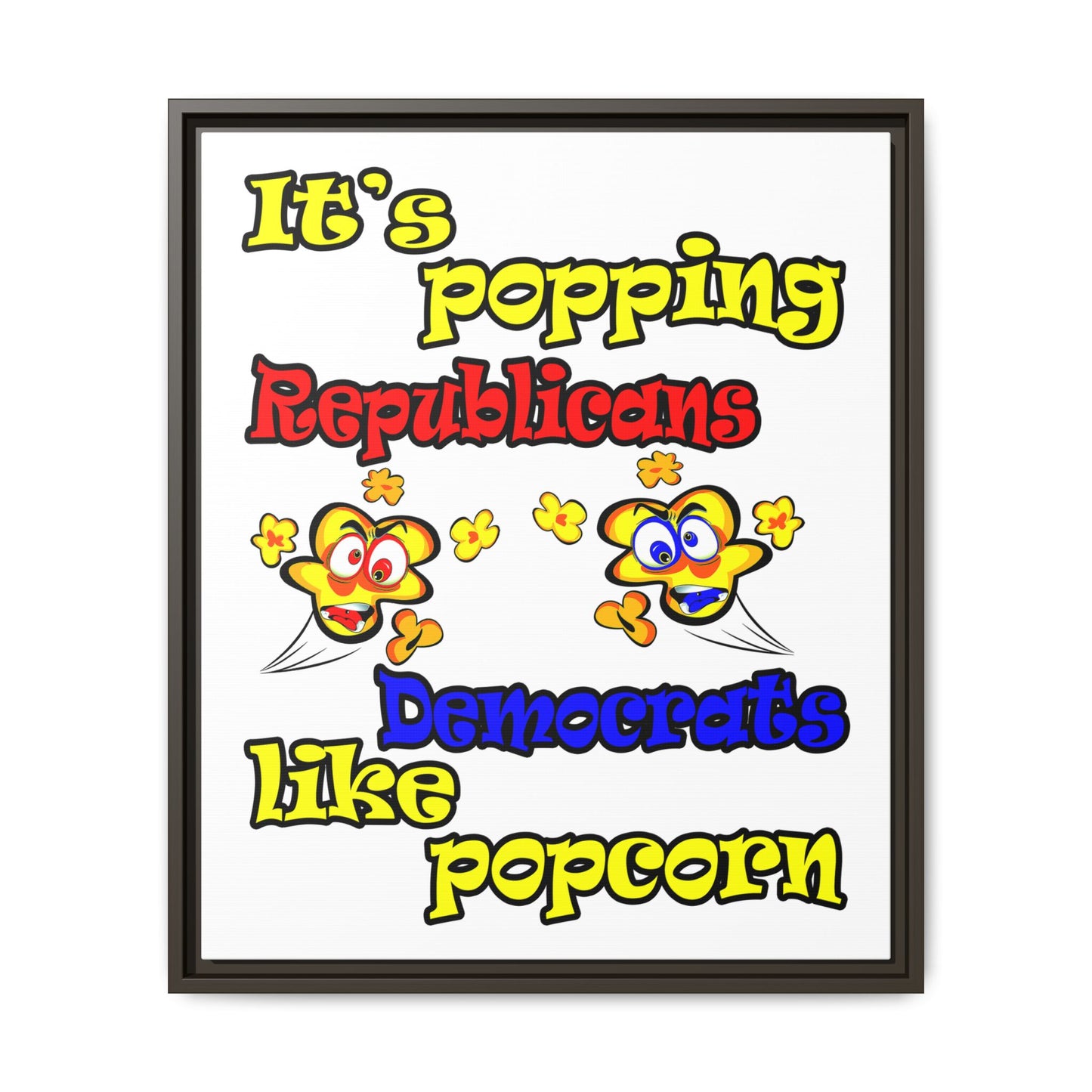 popping like popcorn - framed canvas art (white)
