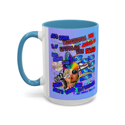 drop the beat - Accent Mug (light blue-purple wave)