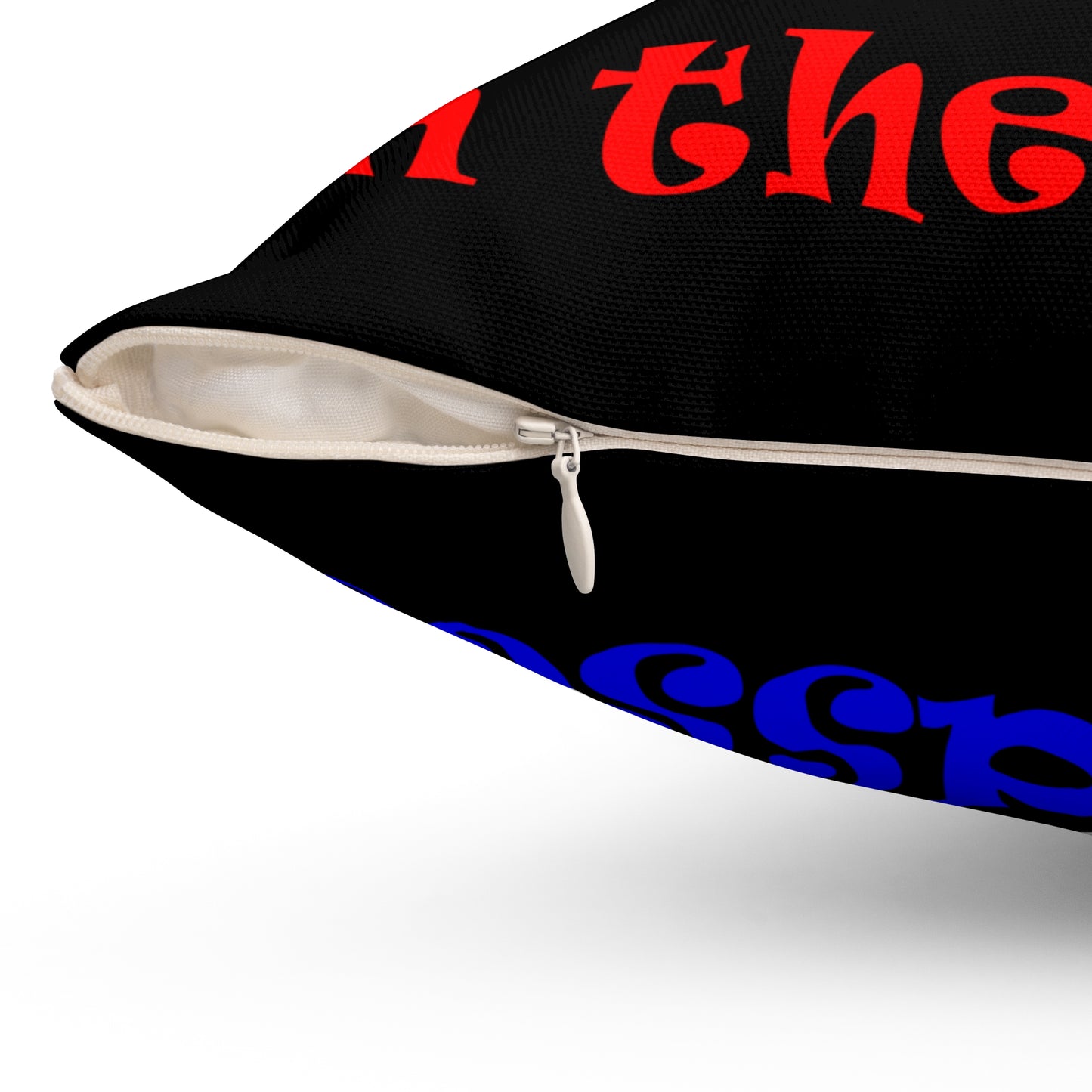 donkeys and elephants - Spun Polyester Square Pillow - (black)