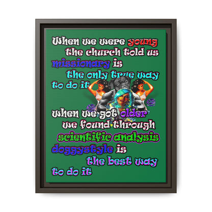 doggystyle - framed canvas art (dark green)